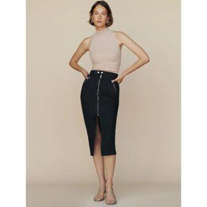 BNWT - Reformation Leilani Denim Midi Skirt Black size 29